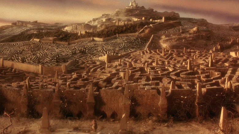 A wide shot showing the Labyrinth in "Labyrinth"