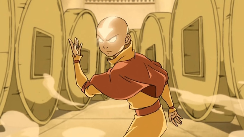 Aang using his power in Avatar: The Last Airbender