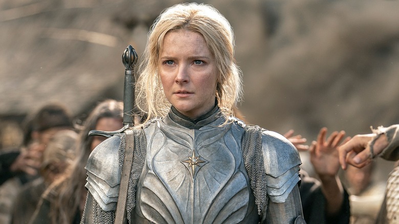 Galadriel looking serious in The Lord of the Rings: The Rings of Power