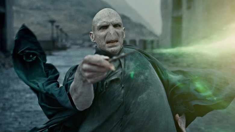Lord Voldemort casting a spell in 