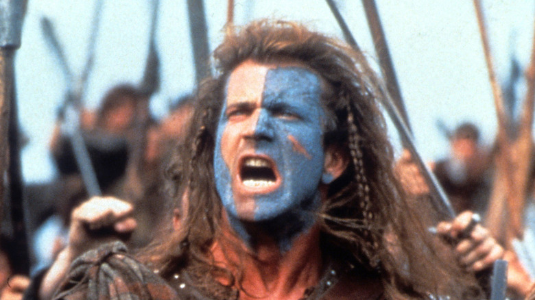 William Wallace wearing blue face paint in Braveheart