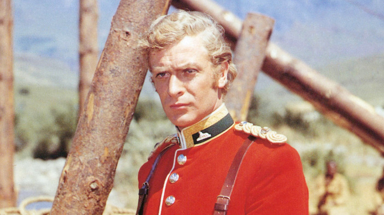 Lt. Gonville Bromhead looking intense and wearing  a red uniform in Zulu