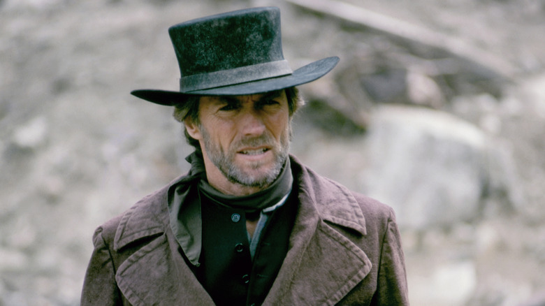 The Preacher stares menacingly in 'Pale Rider' (1985)