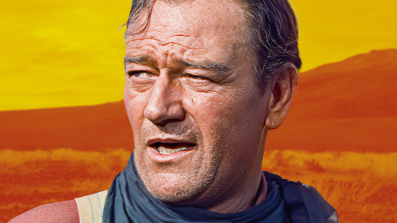 A customized image of Ethan (John Wayne) turning his head in "The Searchers."