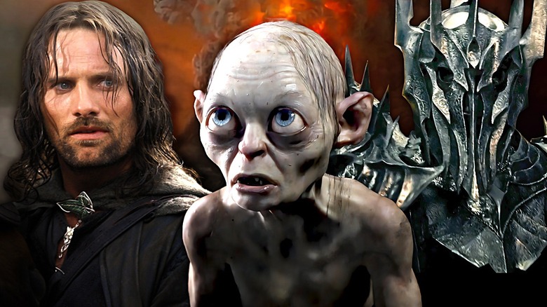 Aragorn, Gollum, and Sauron