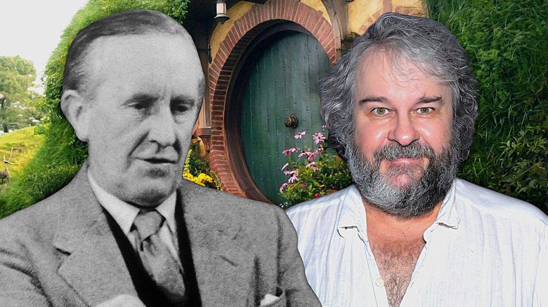 JRR Tolkien and Peter Jackson side-by-side