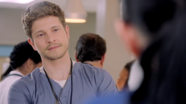 Conrad Hawkins half-smiling smugly on "The Resident" (2018-2023)