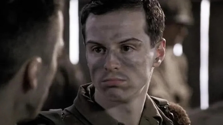 Private John Hall looking sad on "Band of Brothers" (2001)