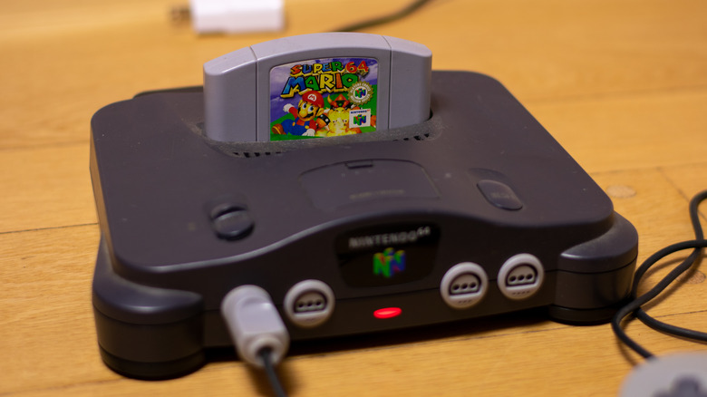 Nintendo 64 console with Super Mario 64 cart