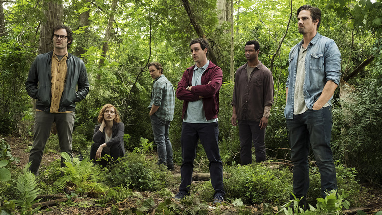 The adult Losers Club standing in a forest in "It: Chapter Two"