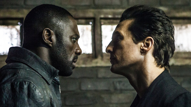 Roland and The Man in Black confronting each other in The Dark Tower (2017)