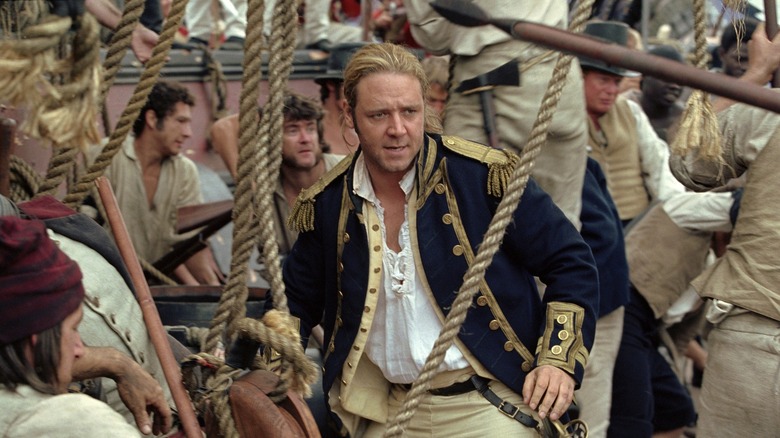 Jack Aubrey on his ship in Master and Commander (2003)