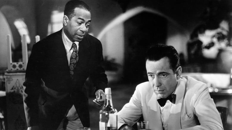 Sam talking to Rick at the cafe in "Casablanca" (1942)