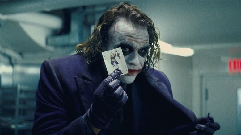 The Joker presenting his card in "The Dark Knight" (2008)