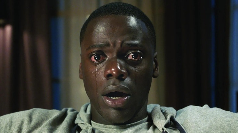 Chris Washington crying as he's pinned to a chair in "Get Out"