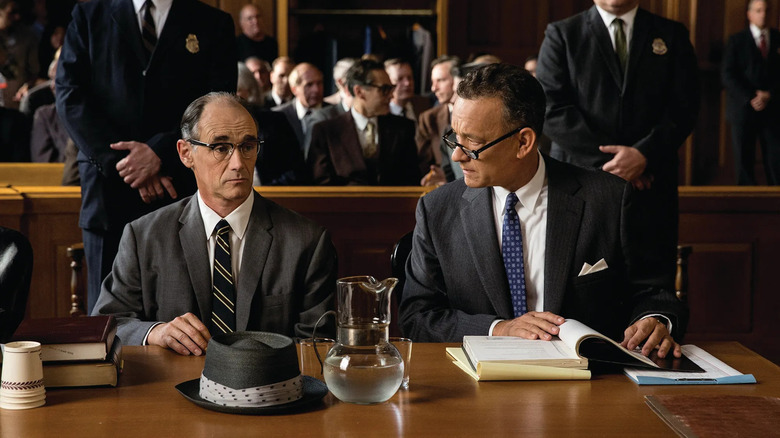 Rudolf and James in the courtroom in Bridge of Spies