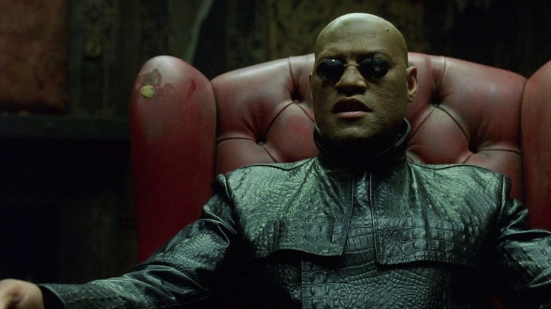 Morpheus explaining the matrix in The Matrix (1999)