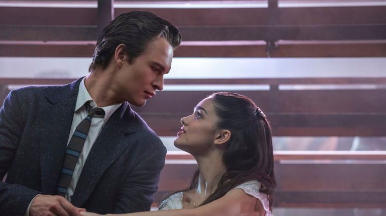 Tony and Maria locking eyes in West Side Story (2021)