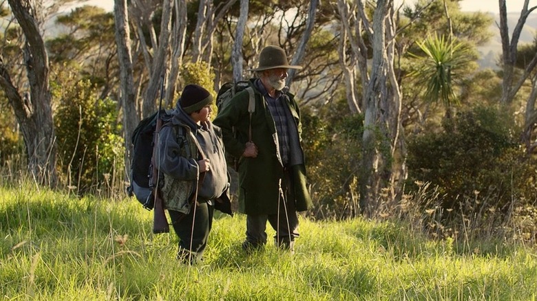 Hector and Ricky in the woods in Hunt for the Wilderpeople