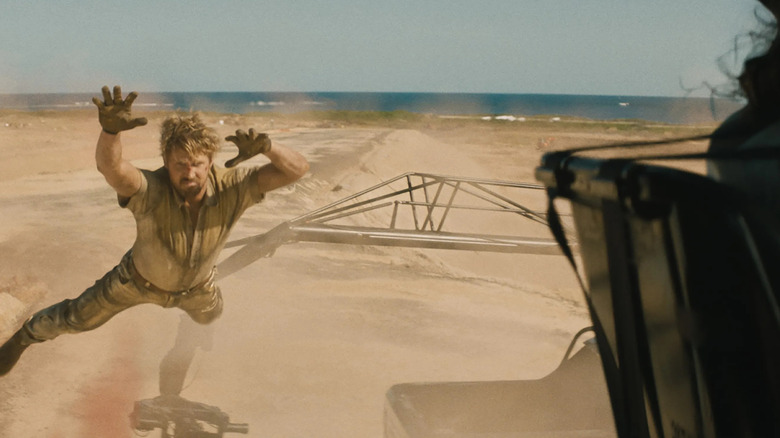 Colt Seavers leaping through the air in "The Fall Guy" (2024)