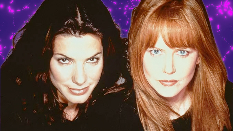 Sally and Gillian Owens side-by-side; Sally is smiling slyly and Gillian has serious look