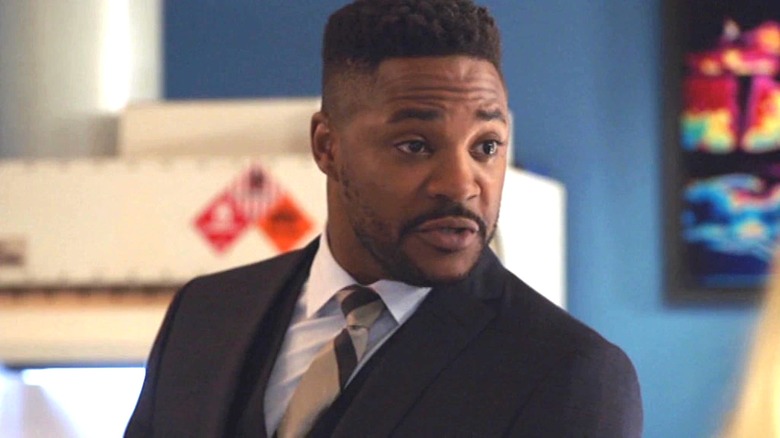 Clayton talks to someone offscreen in NCIS