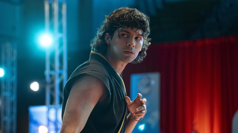 Miguel Diaz preparing for a karate match in "Cobra Kai" (2018-2025)