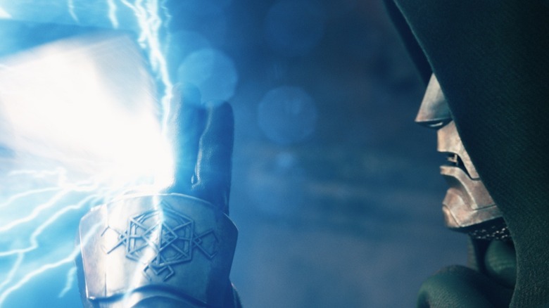 Doctor Doom casually blocking Thor's weapon in Avengers: Doomsday (2026)