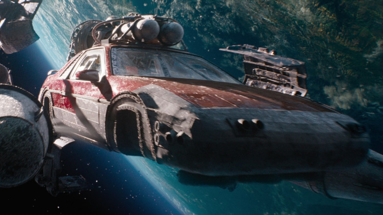 The car floating in space in F9