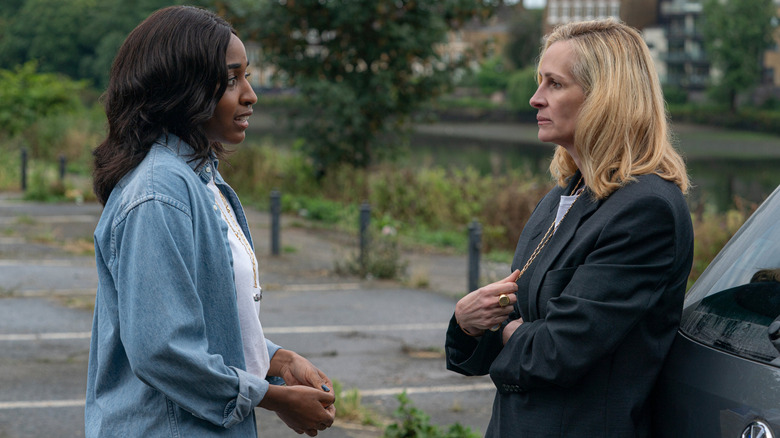 Maggie Resnick and Alma Imhoff confronting each other in After the Hunt (2025)