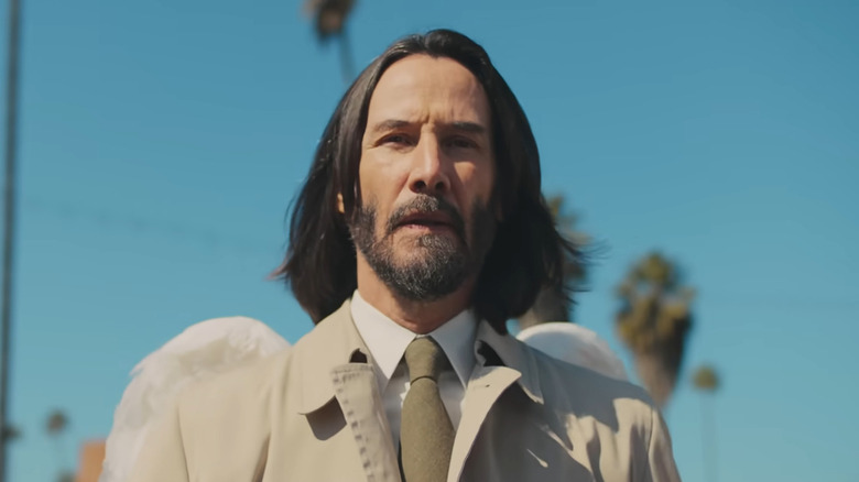 Angel Gabriel walking in the daylight in Good Fortune (2025)