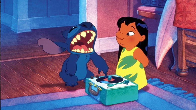 Stitch working some record player magic in Lilo & Stitch (2002)