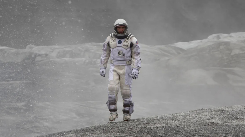 Cooper in a space suit in Interstellar