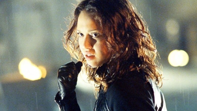 Max framed by light and rain in Dark Angel (2000)