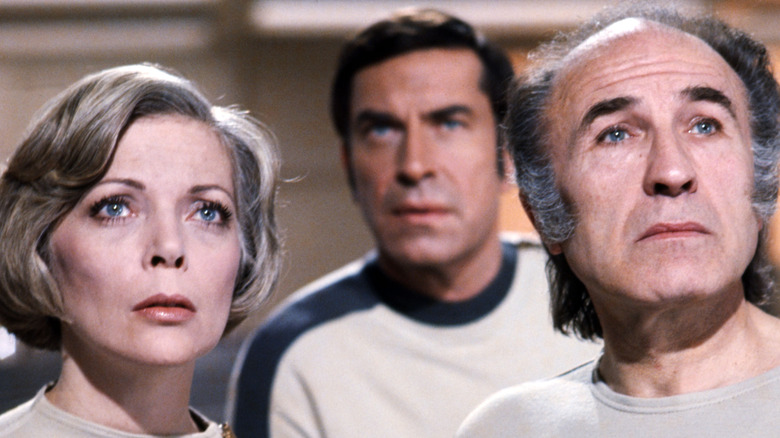 Doctor Russell, Professor Bergman, and Commander Koenig in Space: 1999 (1975)