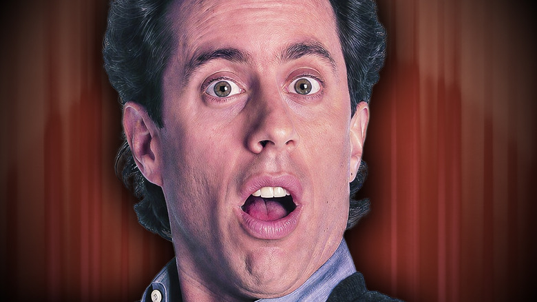 Close up of Jerry Seinfeld looking shocked