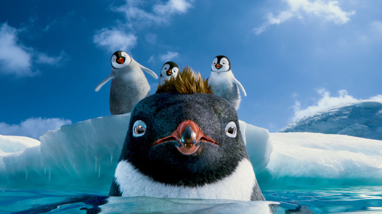 Ramon lurking in the water after being tricked by baby penguins in "Happy Feet Two"