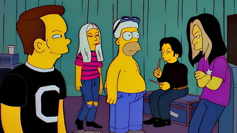 Homer Simpson with the Smashing Pumpkins on The Simpsons