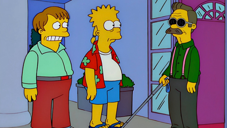 Ralph and Bart visiting a blind Ned Flanders on "The Simpsons"