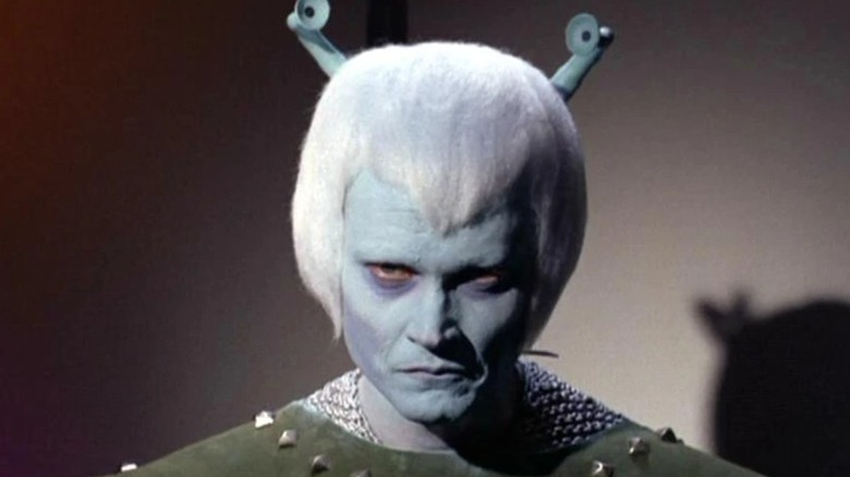 An Andorian scowls in Star Trek