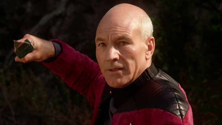 Picard wields a knife in Star Trek: The Next Generation