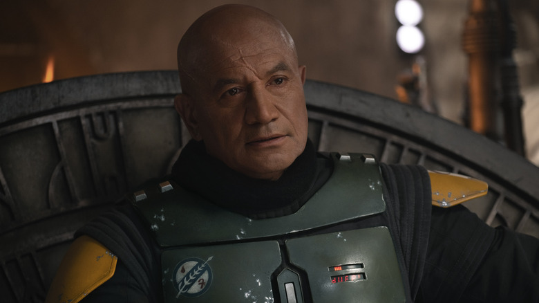 Temuera Morrison's Boba Fett looking thoughtful in The Book of Boba Fett
