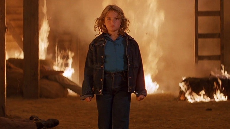 Charlie McGee surrounded by flames in "Firestarter" (1984)