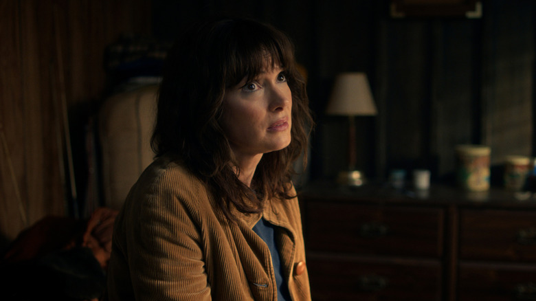 Joyce looking up saddened on Stranger Things 5