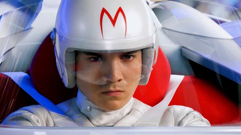 Speed Racer preparing to zoom off in "Speed Racer" (2008)