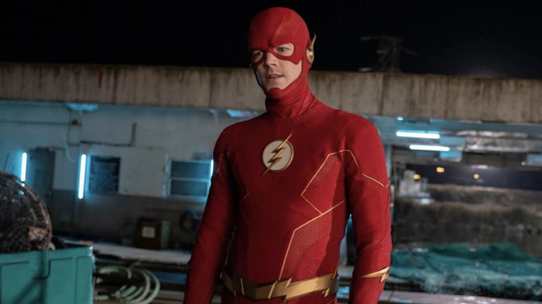 Barry Allen in his final uniform on The Flash (2014-2023)