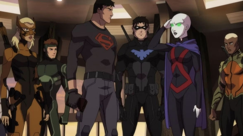 The Team, including Tigress, Superboy, Nightwing, Miss Martian, and Aqualad, gears up on Young Justice (2010-2022)