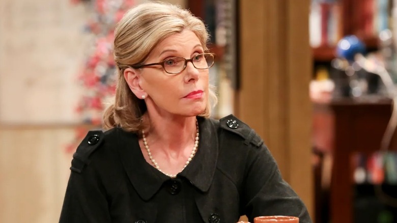 Beverly in the boys' apartment looking imperious on The Big Bang Theory
