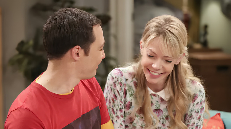 Ramona smiling and laughing with Sheldon on The Big Bang Theory