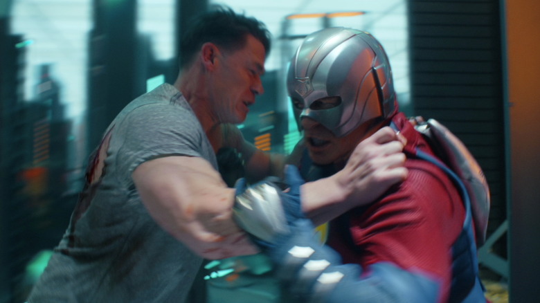 Chris fighting himself in Peacemaker Season 2